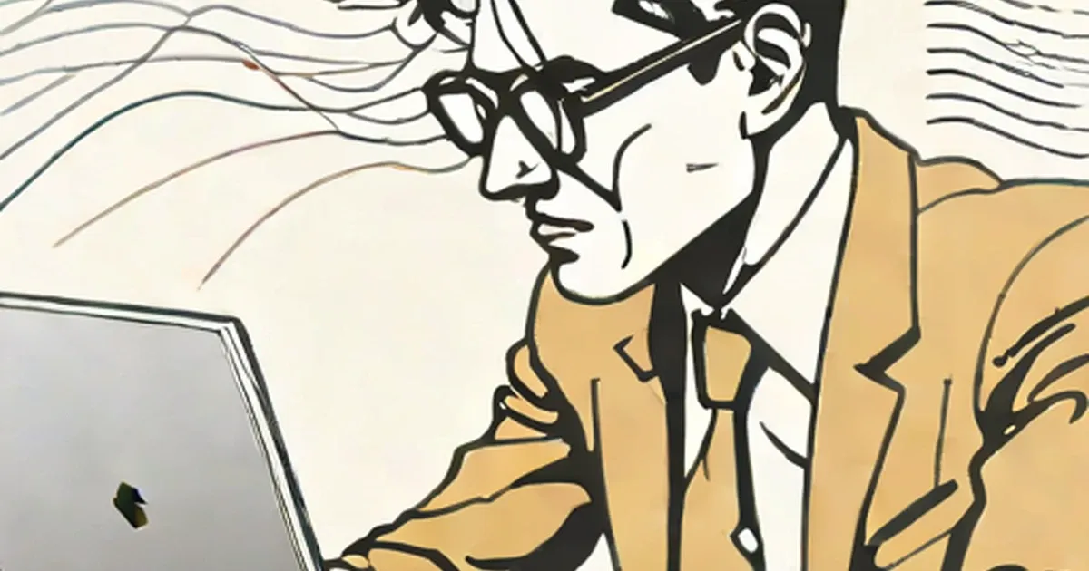 Person in gold jacket wearing oversized sunglasses while looking at a laptop