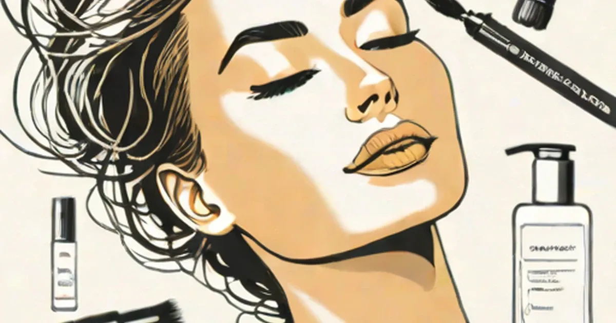 Hair removal and grooming products displayed around an illustrated woman’s face