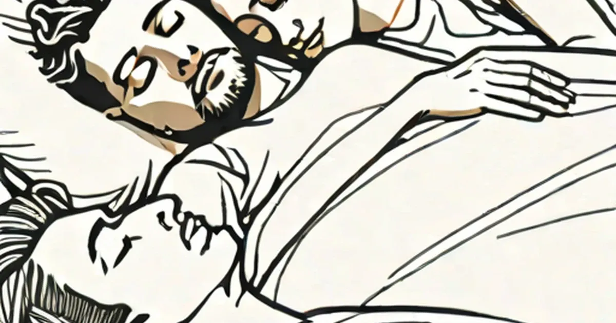 Person lying on their back asleep in bed