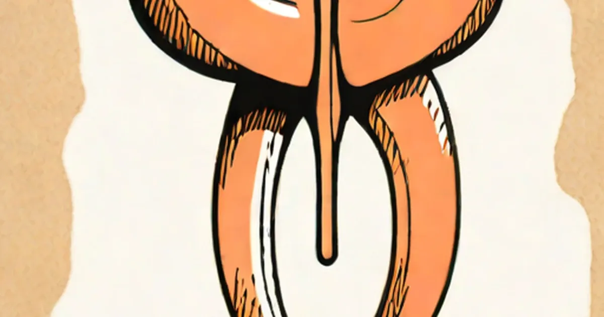 Medical illustration of the uterus and fallopian tubes drawn in orange