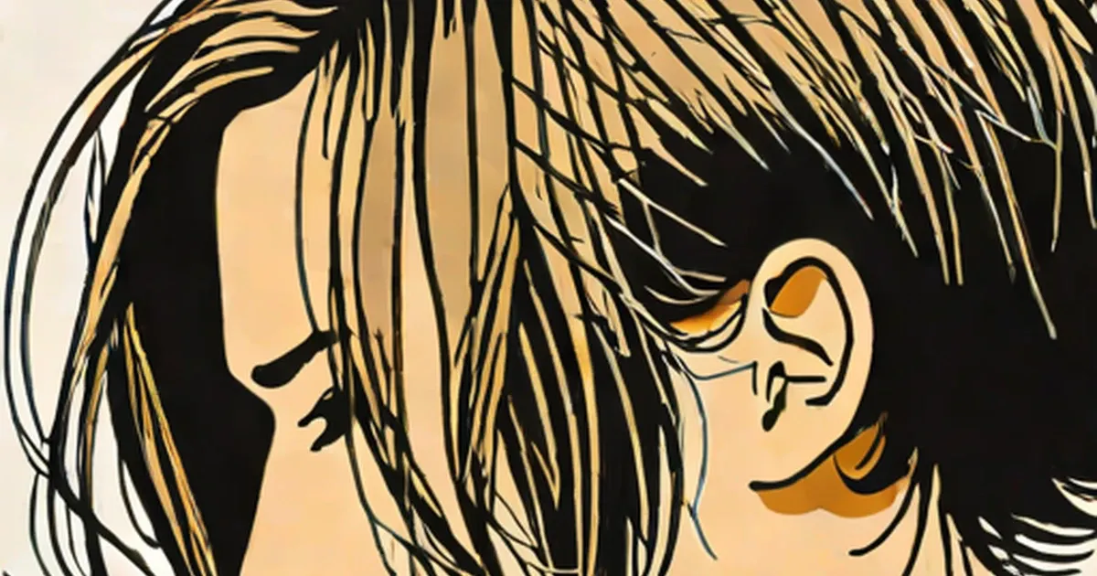 Person in profile with thinning, sparse hair