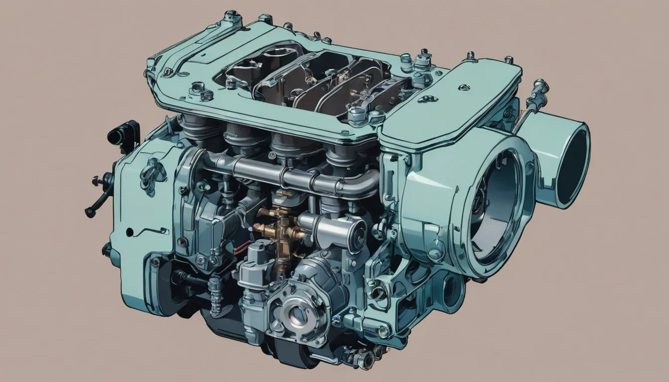 A Honda throttle body assembly showing its electronic throttle position sensor and wiring connector
