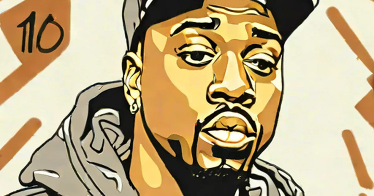 Portrait illustration of a bearded man with gold-toned skin and bold black outlines