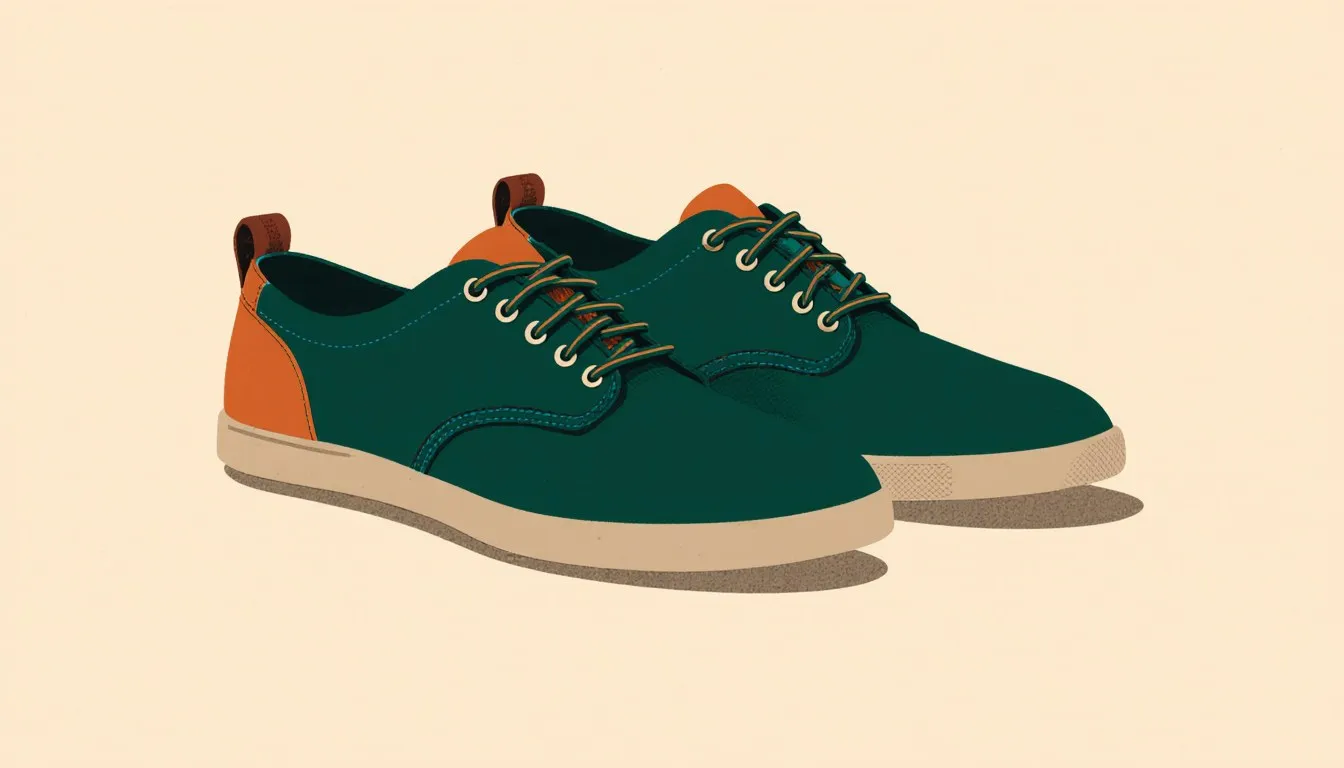 A pair of plain, unbranded canvas walking shoes placed side by side, representing a daily walk in stroke recovery.
