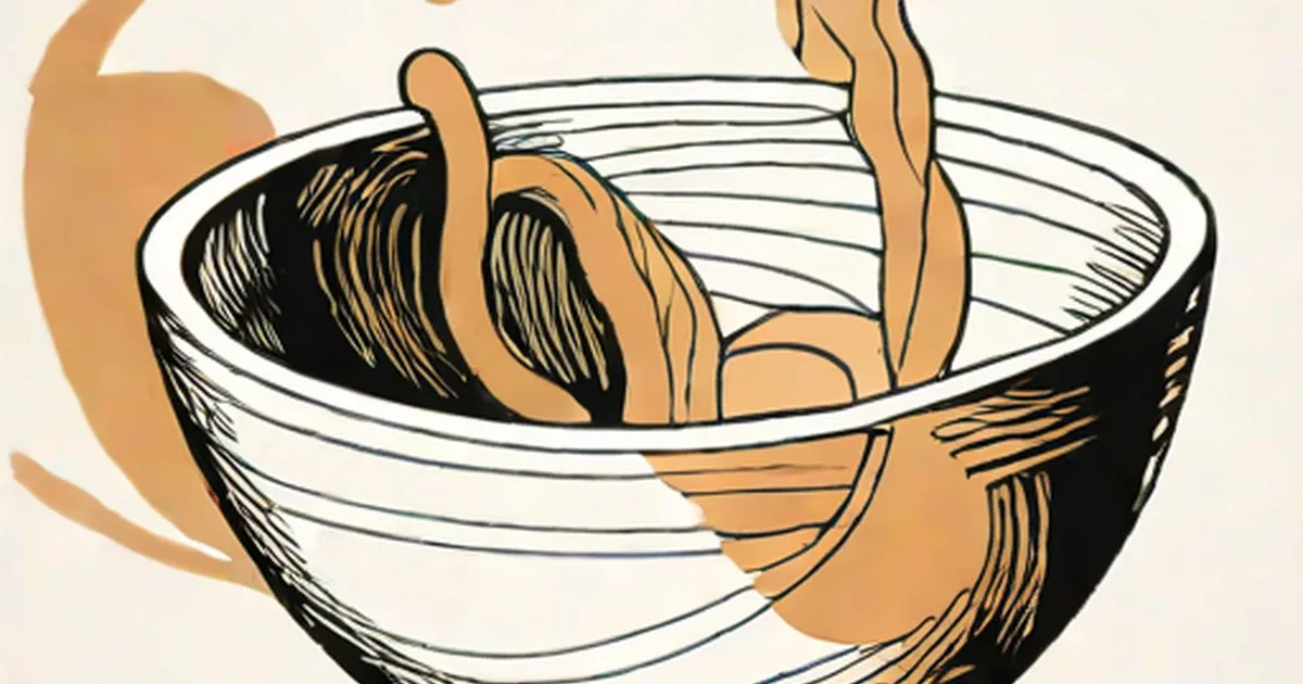 Anatomical drawing showing a twisted small bowel inside the abdomen
