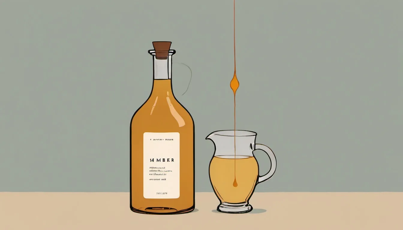 Illustration comparing a jug of raw apple cider vinegar with visible mother strands next to a clear filtered bottle