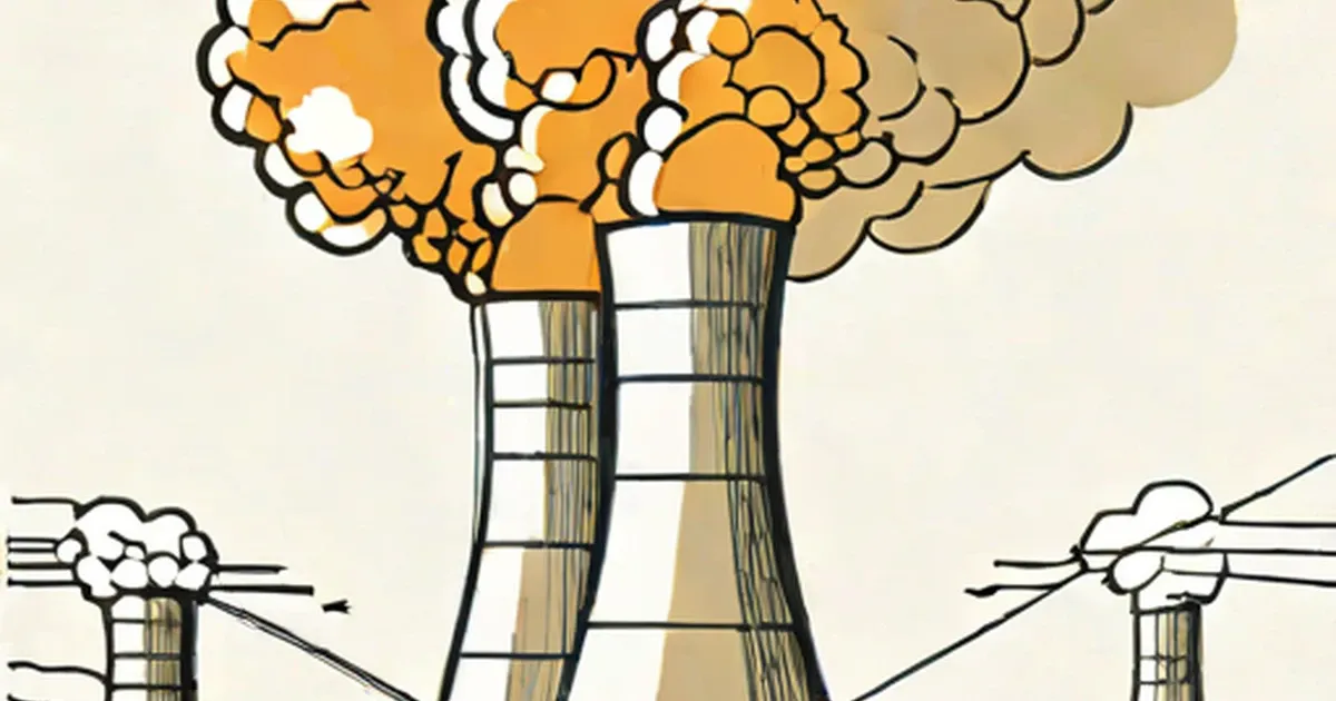 Nuclear power plant cooling towers with steam