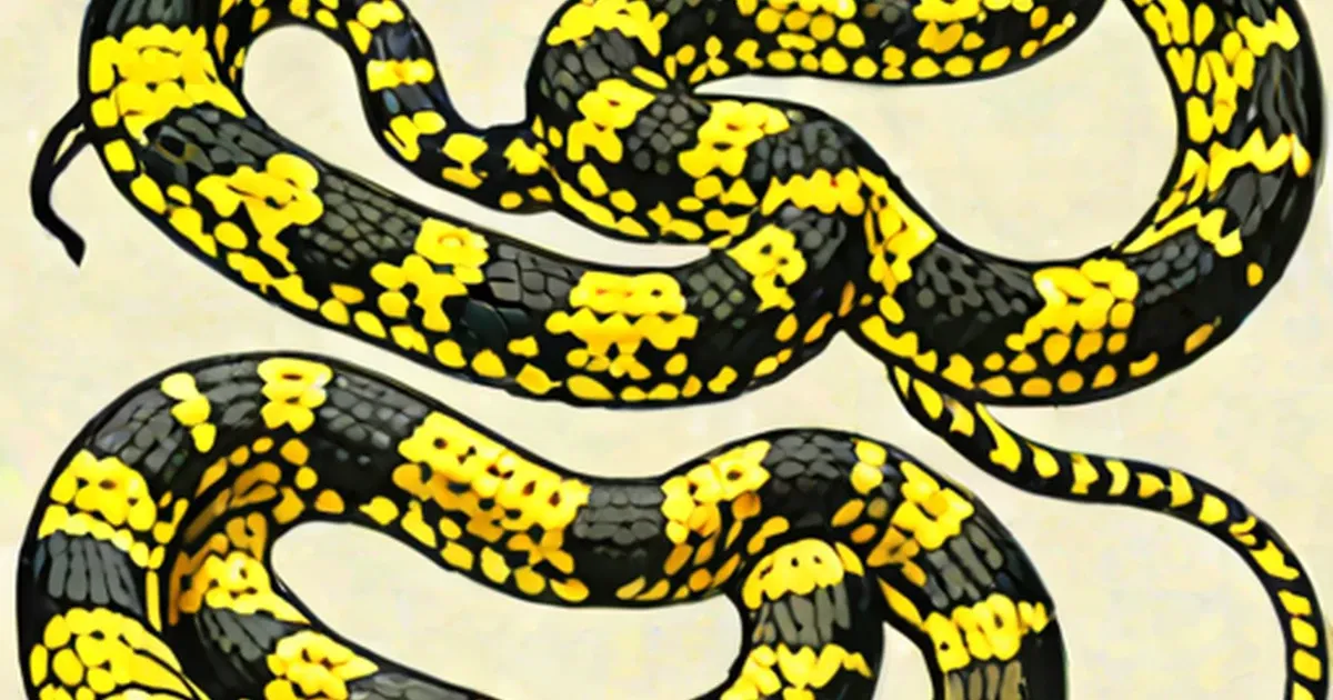 Three snakes with yellow and black banding patterns