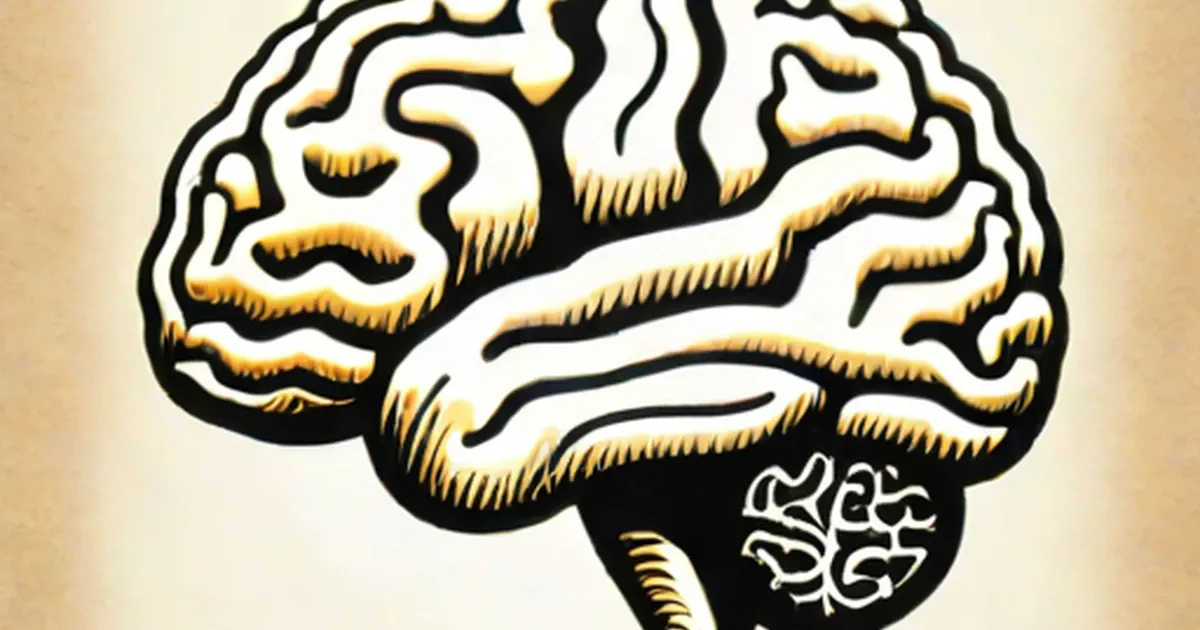 Brain ventricles illustrated as white cavities within tan-colored neural tissue