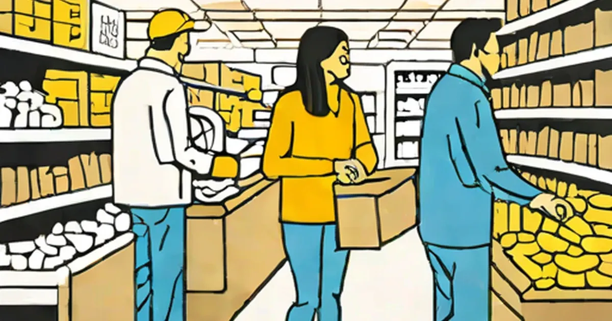 Walmart employees working in a store aisle with shelves