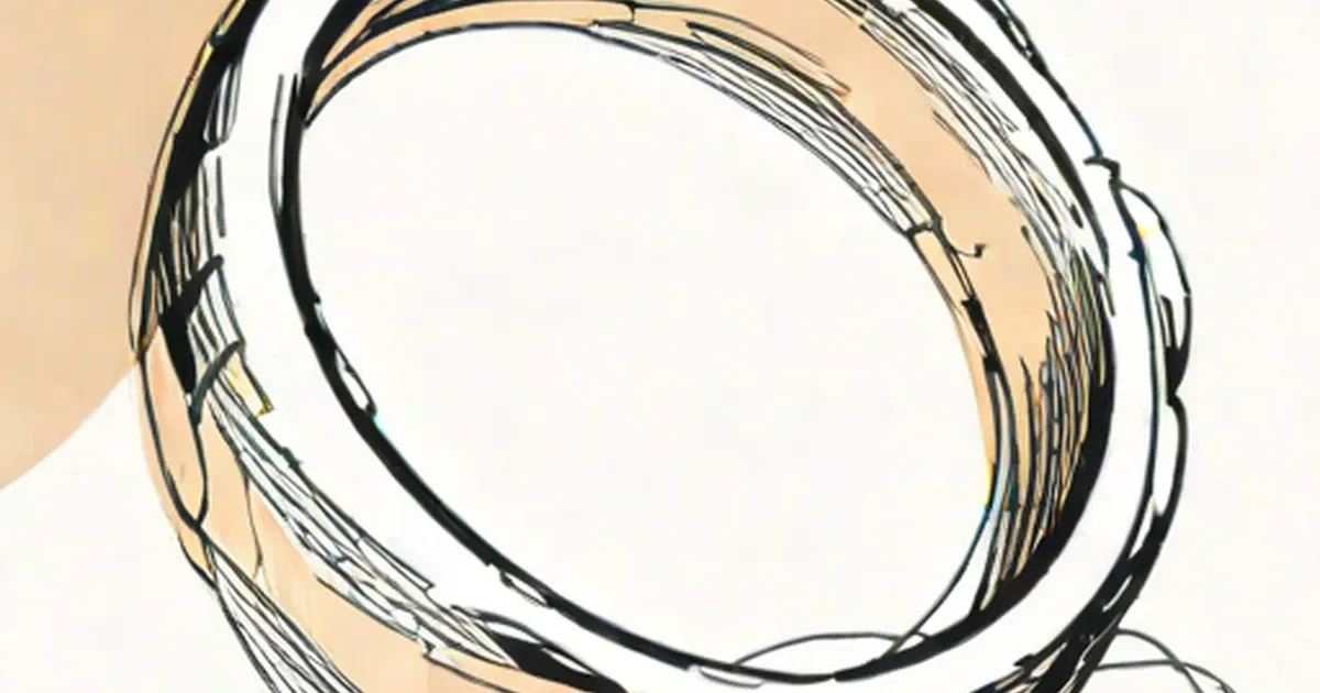 Sketch-style illustration of a wedding ring on a finger