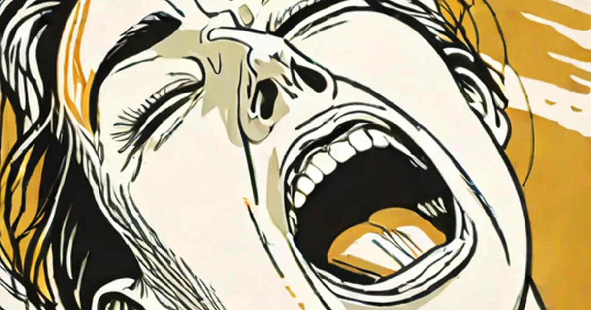 Illustration of person yawning with mouth wide open