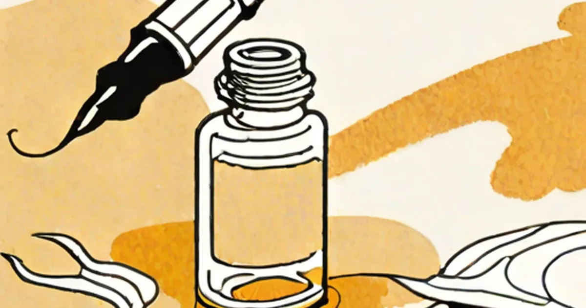Medicine dropper applying liquid to a glass bottle