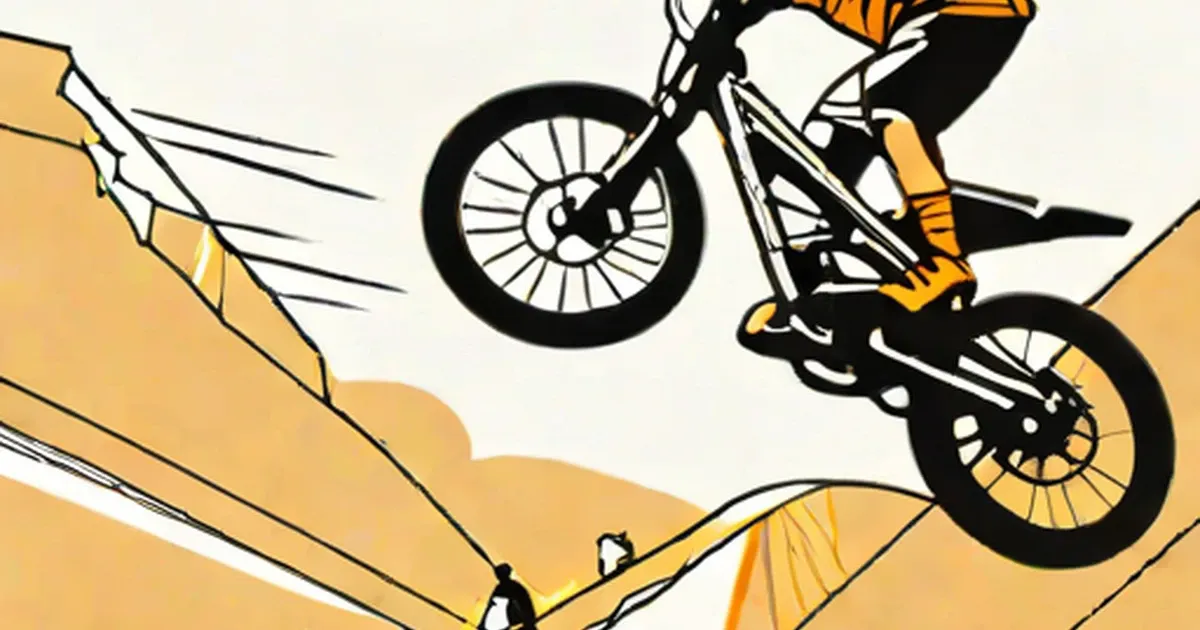 BMX rider catching air on a dirt jump with spectators below