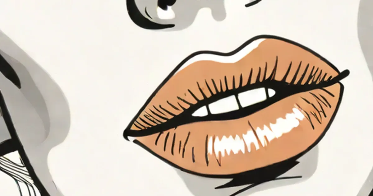 Illustration of a lip with white spots on tan skin