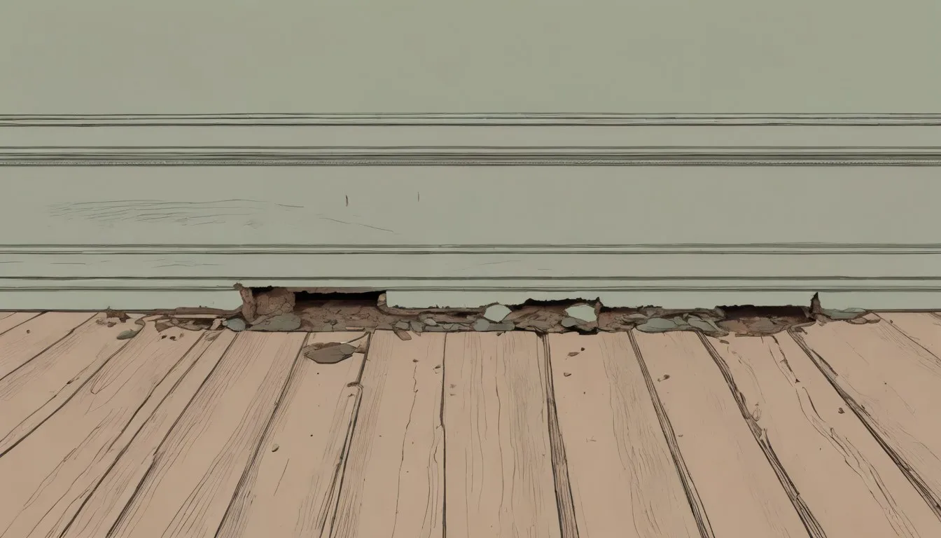 A moisture meter probes a wooden joist with dry rot crumbling at its wall-bearing end