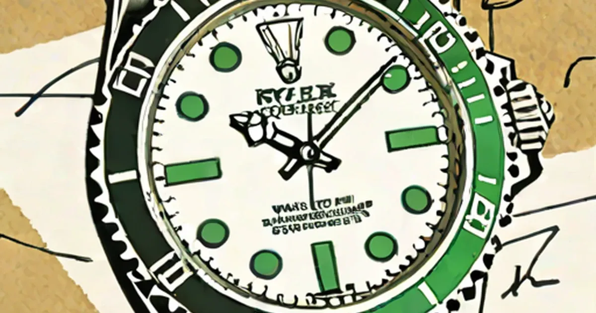 Rolex watch with white dial and green bezel