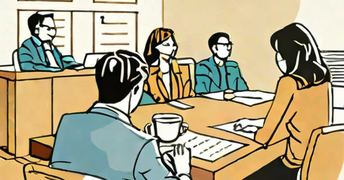 Woman questioned by skeptical panel during job interview