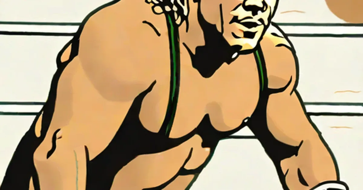 Wrestler Rob Van Dam illustrated in the ring