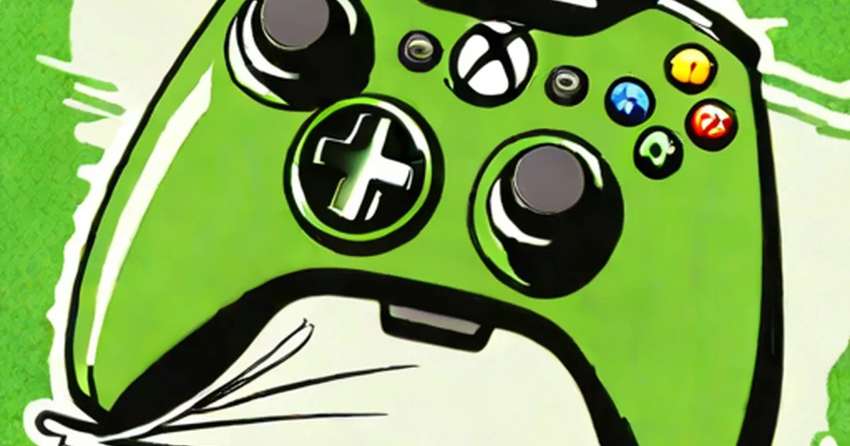 Lime green Xbox 360 controller on bright green background